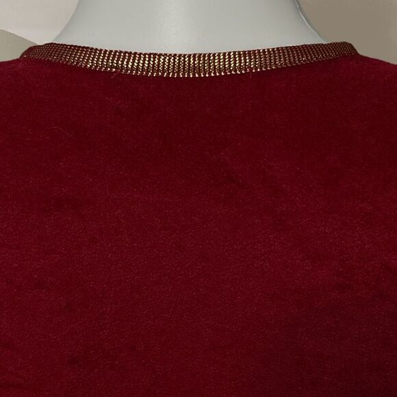 Vassarette Vintage Dark Red Velour Half Button Down Robe Sz M - Picture 9 of 13